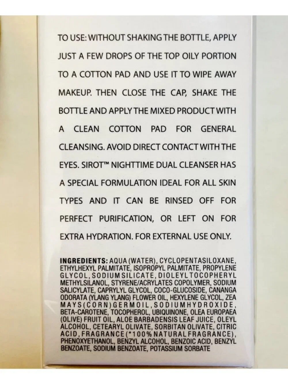 Sirot Nighttime Dual Cleanser 6.7 oz Makeup Remover Clean Beauty New Sealed